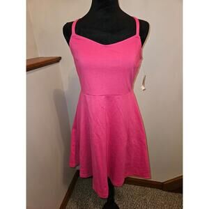 Old Navy Womens Pink Sleeveless Strappy Fit & Flare Dress MP Cotton/Poly  - BNWT